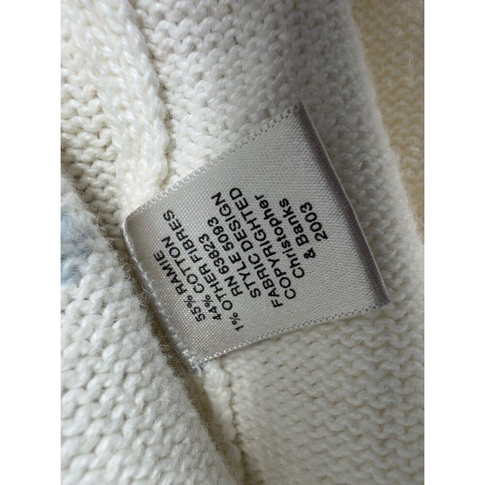 Christopher & Banks Women's XL Winter Scene Hand Embroidered Cardigan Sweater EC - Picture 9 of 11
